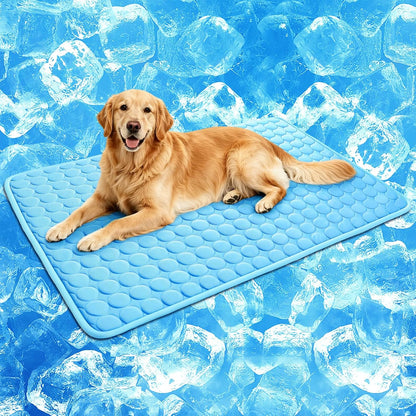 Dog Cooling Mat, Breathable Cooling Mat for Large Dogs(Q-Max>0.4) Washable Cold Crate Pad Cooling Dog Bed Mats, Non-Slip Dog Cooling Pad, Cats Cooling Mat for Kennels, Crates, Cars, Indoor & Outdoor