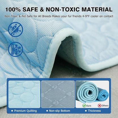Dog Cooling Mat, Breathable Cooling Mat for Large Dogs(Q-Max>0.4) Washable Cold Crate Pad Cooling Dog Bed Mats, Non-Slip Dog Cooling Pad, Cats Cooling Mat for Kennels, Crates, Cars, Indoor & Outdoor