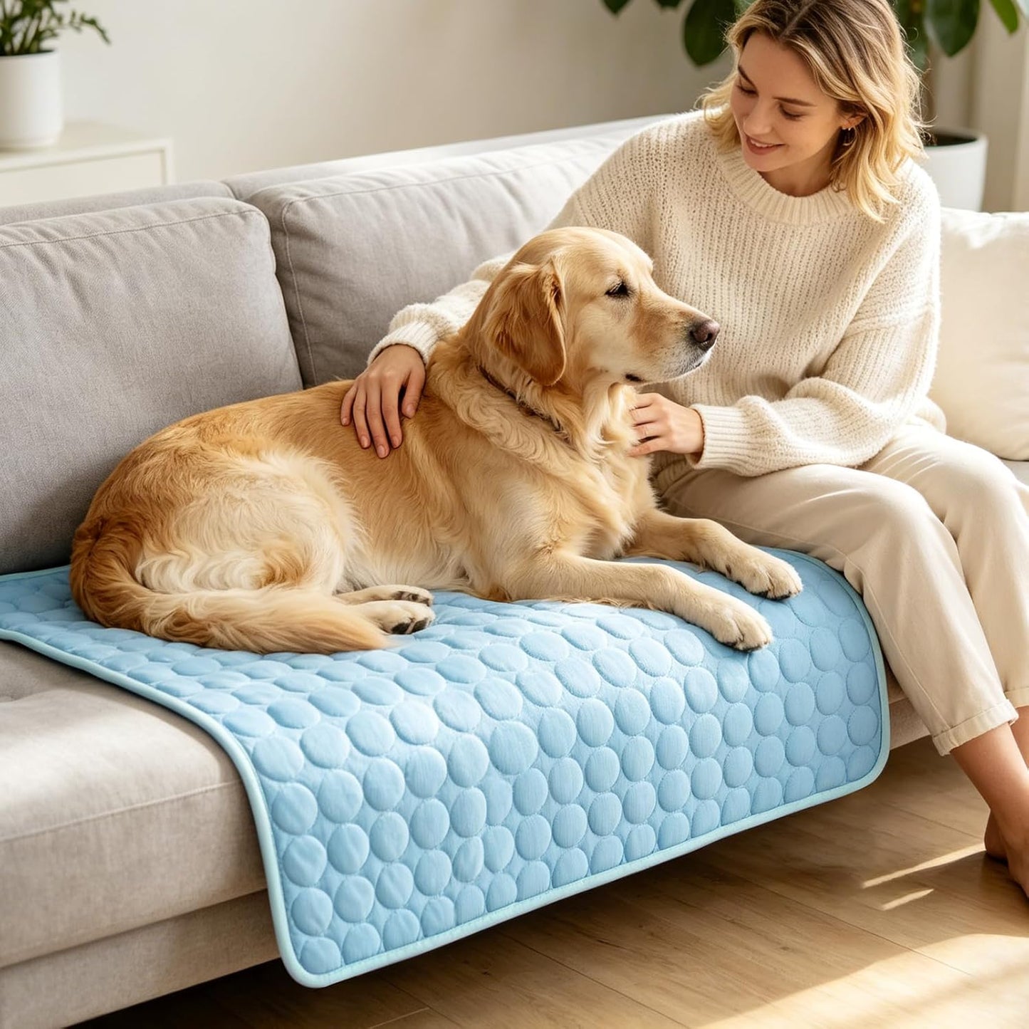 Dog Cooling Mat, Breathable Cooling Mat for Large Dogs(Q-Max>0.4) Washable Cold Crate Pad Cooling Dog Bed Mats, Non-Slip Dog Cooling Pad, Cats Cooling Mat for Kennels, Crates, Cars, Indoor & Outdoor